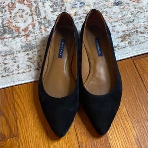 Margaux suede black pointe flats
